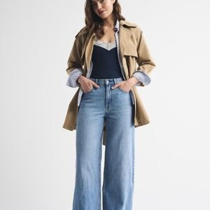 Abercrombie & Fitch Light Blue Wide-Leg High-Rise Jeans